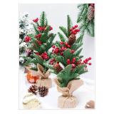 15.7" Christmas Tree w/ Berries & Pine Cones