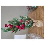 15.7" Christmas Tree w/ Berries & Pine Cones