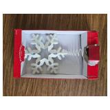 13.5" Metal Snowflake Tree Topper - White