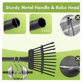 Rake for Leaves, Heavy Duty Garden Rake, 60