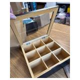 Bamboo Tea Organizer, Black, 8.8*8.8*3.2in