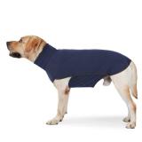 HEYWEAN Dog Fleece Sweater Soft Thickening Warm Pet Shirt Winter Dog Coat Pullover Design and Sleeveless Cloth for Puppy (Blue, XXXL)