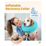 Supet Inflatable Dog Cone Collar Alternative After Surgery, Dog Neck Donut Collar Recovery E Collar to Stop Licking, Soft Dog Cone for Medium Large Dogs