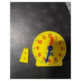 hand2mind Plastic Mini Geared Clock, Learning Clock Classroom Kit, Clock for Kids Learning to Tell Time, Yellow Practice Clock for Kids, Teaching Clock, School Supplies (Set of 1)