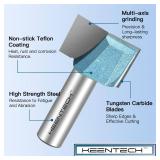 KEENTECH Router Bits, 1/4" Shank, Bottom Cleaning Router Bit, Carbide Tipped Surfacing Bit, CNC Spoilboard Bit, Slab Flattening Industrial Cutting Tools, Woodworking, Planing, 1" Dia., 3/4" Depth