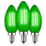 Bluex Bulbs 3Pk E12 Filament LED Green Light Bulbs