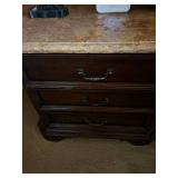 Night stand with marble top and 3 drawers