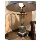 Leather shade side lamp