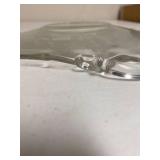 Vintage Clear Glass serving plate with handles and flower design