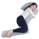 SAHEYER Swan Body Pillowcase for Side Sleepers, 68 Inch Long Body Pillow Covers, Pregnancy Pillow Cover, Cuddle Body Pillowcase, 3 Shaped Full Body Pillow Cover, Sleep Hug Big Pillowcase (Grey)