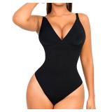 FeelinGirl Full Bodysuit for Women Tank Top Shaperwear Fajas Colombianas Tummy Control Faja Body Shaper Thong Black L