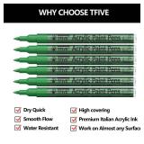 Green Marker Paint Pens   6 Pack Acrylic Green Permanent Marker, 0.7mm Extra Fine Tip Paint Pen for Art Projects, Drawing, Rock Painting, Stone, Ceramic, Glass, Wood, Plastic, Metal, Canvas DIY Crafts