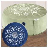 Hihealer Meditation Cushion   Large Velvet Zafu Floor Pillow for Adults and Women   Comfortable Yoga Pillow with Traditional Tibetan Buckwheat Filling for Meditation and Relaxation