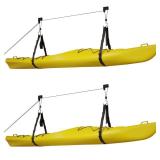 Kayak Storage Hoists 2 Pack   Overhead Pulley Hoist Systems   125lb Capacity for Canoes, Bikes, and Ladders by RAD Sportz