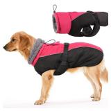 IDOMIK Dog Winter Coat, Reflective Waterproof Dog Jackets for Cold Weather, Warm Dog Coats for Small Medium Large Dogs, High Collar Dog Fleece Snow Jacket, Winter Vest with Adjustable Buckle,3XL