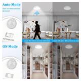 2 Pack Battery Operated Motion Sensor LED Ceiling Light, 7.2inch Flush Mount Light Fixture 6000K, Wireless Motion Activated Ceiling Lamp in 400LM for Closet Pantry Laundry Stair(Battery Not Included)