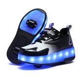 Ehauuo Roller Skates Shoes with USB Charging, Light Up Kid Wheels Shoes Rechargeable LED Flashing Roller Shoes Girls Boys Sneakers for Birthday Christmas Children Gift