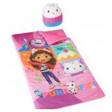 Gabbys Dollhouse 2 Piece Sleeping Slumber Bag and Squishy Pillow,54x30,Ages 3+