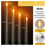 Tuanse 40 Pcs Flameless LED Taper Candles 12.8in/10.8in/9.7in/8.5in Battery Operated Candles Bulk Flickering Candle for Church Halloween Christmas Birthday Wedding Party(Beige)