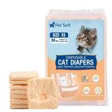 Pet Soft Disposable Cat Diapers   Female Dog Diapers for Cats & Dogs in Heat Period or Urine Incontinence, Doggie Diapers Ultra Absorbent Leak Proof Puppy Diapers 24pcs (Orange, XS)