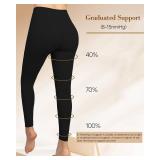 Medical Compression Pantyhose for Women 8 15mmHg, Graduated Support Footless Compression Tight, High Waist Circulation Compression Leggings, Comfort All Days, for Varicose Veins, Leg Pain(Black, L)