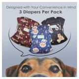 wegreeco Washable Male Dog Belly Band (Stylish Pattern)  Pack of 3   Washable Male Dog Belly Wrap, Dog Diapers Male (Funny Dogs, X Small)