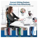 Teemour Lumbar Support Pillow for Car Office Chair, Reduces Back Pain Relief, Memory Foam, Adjustable Straps, Breathable Mesh Cover