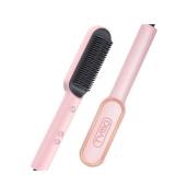 TYMO Ring Hair Straightener Brush  Hair Straightening Iron with Built in Comb, 20s Fast Heating & 5 Temp Settings & Anti Scald, Perfect for Professional Salon at Home, Sakura Pink