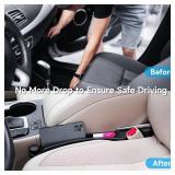 Car Seat Gap Filler Set of 2, Soft Foam Multifunctional Seat Side Gap Filler with Organizer & Hook Function, 3in1 Gap Stopper Universal Fit Car SUV Truck Fill The Gap Between Seat & Console Black