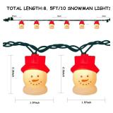 Konictom 8.5Ft Christmas Snowman Lights,Snowmen Christmas Decorations with 10 Snowman Head Lights,Waterproo Perfect for Outdoor and Indoor Christmas Tree, Bedroom, Door, Party Decor