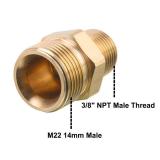 M MINGLE M22 Pressure Washer Fitting, 3/8 Inch NPT Male to M22 14mm Male Adapter, 4500 PSI