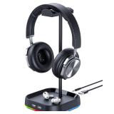 COSDIG RGB Gaming Headphone Stand for Desk,Headset Stand,Headphone Holder Storage with 3 USB and 3.5mm AUX Ports,Headphone Hanger Mount Gaming Earphone Accessories as PC Gamer Gift