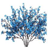 AILANDA 6 Bundles Baby Breath Flowers Artificial Bulk Fake Gypsophila Bouquets Sky Blue Real Touch Silk Floral Arrangements for Table Centerpieces Wedding Home Farmhouse Party DIY Decor