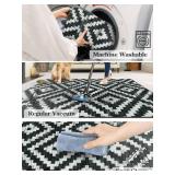 Lahome Runner Rug Black and White Runners for Hallways with Rubber Backing Washable Runner Rug 2x6, Boho Trellis Modern Soft Non Slip Non-Shedding Indoor Carpet Runners for Kitchen Bathroom Entryway