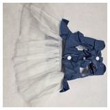 Savlot Pet Denim Dress with Cute Bow-Knot Comfy Vest Skirt Lace Trim Tutu Summer Spring Clothes for Small Dog