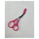 Eyebrow Trimmer Scissor with Comb Facial Hair Removal Grooming Shaping Shaver Cosmetic Makeup Accessories (Dark Pink)