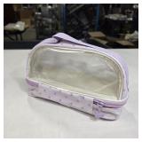 1 Pc Kids Double Zipper Cutesy Adorable Bunny Pencil Case Makeup Back - Lilac