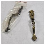 Set of 2 Vintage Antique Brass Faux Keyhole Cabinet Door Pulls