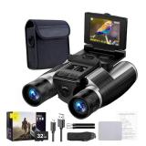 2.4" LCD Digital Binoculars with Camera for Adults, 12x32 48MP 2.5K Video Photo Recoder for Bird Watching Hunting Concerts and Sports Games 32G