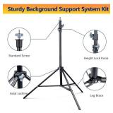 Aureday Backdrop Stand, 10x8.5ft Adjustable Photo Backdrop Stand for Parties, Heavy Duty Background Stand with Travel Bag, 6 Backdrop Clamps, 4 Crossbars, 2 Sandbags for Wedding/Decorations/Photoshoot