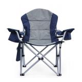 Oversized Camping Chairs for Adults with Lumbar Support, Padded Camping Chair with Storage Pocket, Folding Chairs for Outside with Cup Holder Support to 400LBS