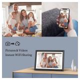 BSIMB 32GB 10.1 Inch WiFi Digital Photo Frame, Smart Digital Picture Frame 1280x800 IPS Touch Screen Auto Rotate Motion Sensor Upload Photos/Videos via App/Email, Gift for Grandparents - Retail: $79.2