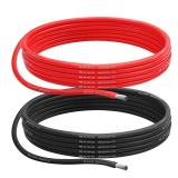 8 AWG Gauge Silicone Wire Electrical Cable 10ft red &10ft Black Soft & Flexible 0.08 mm Tinned Copper core High Temperature Resistant Silicone Wire for Arduino Projects, RC Cars, Boat, Drones etc.