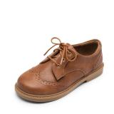 DREAM PAIRS Toddler Little Boys Girls Oxford School Uniform Dress Shoes,Size 7 Toddler,Brown,SDOX2401K