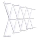 SKOLOO Accordion Wall Hanger, Modern Expandable Coat Rack Wall Mounted, Solid Wooden Wall Hat Rack, 14 Peg, White