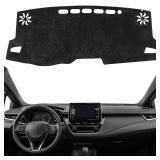 KEYOOG Dashboard Cover Dash Mat Fit for to-yota Corolla 2024-2020 (Without HUD Models),(2019 SE XSE Hatchback) Car Dash Board Mat Anti-Glare Carpet,Non-Slip Pad Sunshield Protector (Flannel)