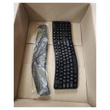 Amazon Basics Ergonomic Wireless Combo Full-Sized Keyboard with Palm Rest and Comfortable Right-Handed Mouse, 2.4 GHz Wireless USB Receiver, Compatible with PC, Laptop, Black