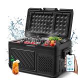 WOLFBOX 12V Portable Cooler, 19 Quart Car Fridge, RV Car Refrigerator with 12/24V DC 110-240V AC, Electric Cooler for Car, Camping, Travel and Home Use - Retail: $191.29 ( NO CHARGER CORD)