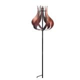 Teamson Home Tulip Kinetic Metal Weather Resistant 360 Degrees Swivel Windmill Wind Spinner for Outdoor Patio Garden Backyard Decking DÃ©cor, 70 inch Height, Copper