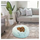 Best Friends by Sheri The Original Calming Donut Dog and Cat Bed in Shag Fur, Baby Blue, Small, 23x23